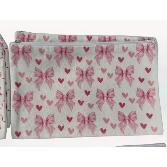 Set of 10 Bows & Hearts zippered pouches - Picture 7 of 8